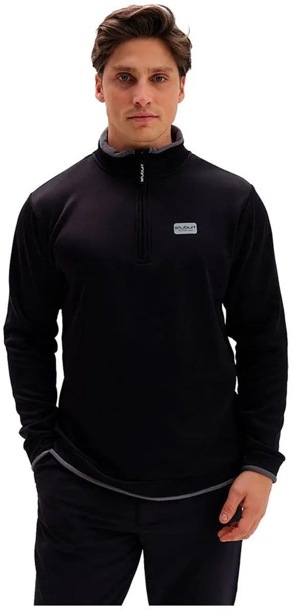 Stuburt Active Tech Fleece Met Halve Rits Zwart M Man