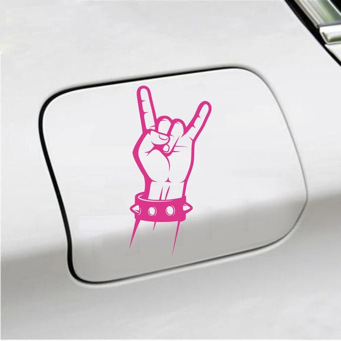 Bumpersticker - Rock N Roll - 16 X 10 - Roze