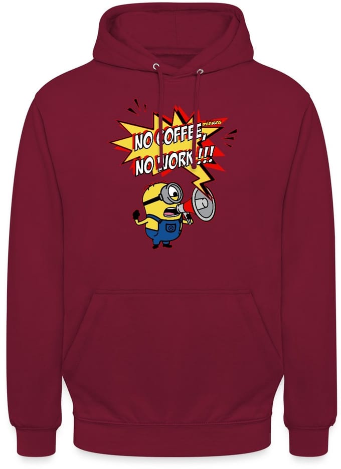Minions Met Megafoon No Coffee No Work!!! Hoodie Unisex