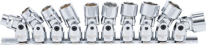 BGS Cardan doppenset zeskant 3/8 10 - 19 mm, 10 delig