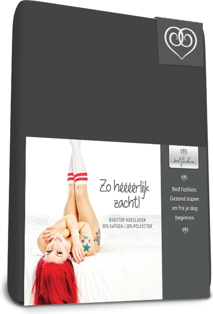 Badstof Stretch - Topper Hoeslaken - 90 x 200 cm - Antra