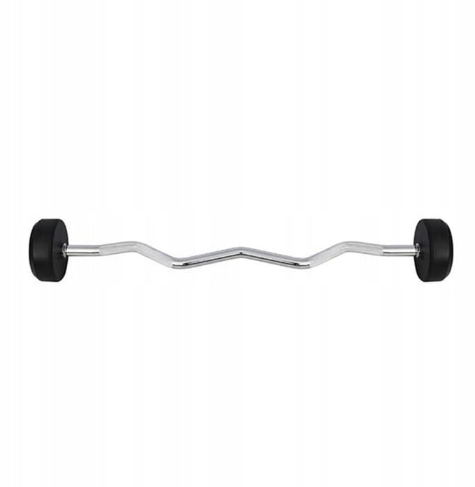 HMS GSL-30 Gebogen Halter 30kg - Rubberen Coating, Ideaal voor Biceps/Triceps