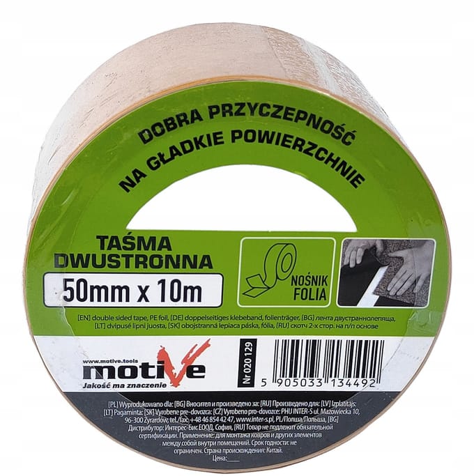 Dubbelzijdige tape 50mm x 10m - Sterke hechting