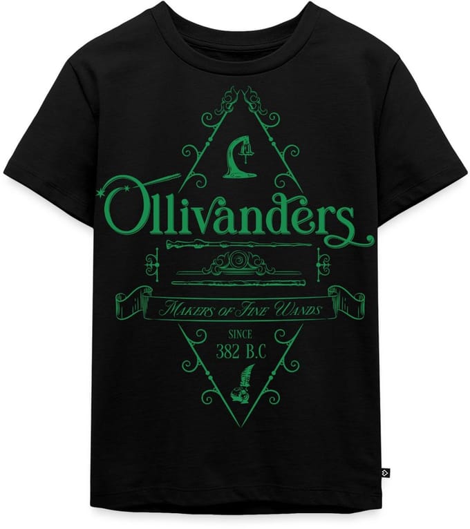 Harry Potter Olivanders Winkel Groen Logo Premium T Shirt Kinderen
