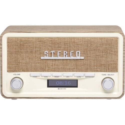 Denver DAB Radio - Retro Radio - Bluetooth - DAB+/ FM - Dimbaar - Batterijen & Netstroom - DAB18LW
