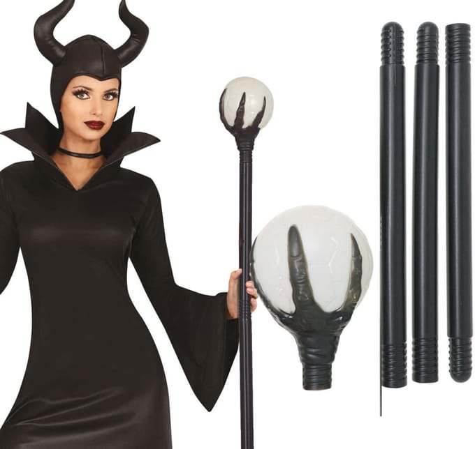 Heksen Laska Met Tovenaarsbol Waarzegger Opvouwbaar Halloween Carnaval 100Cm black