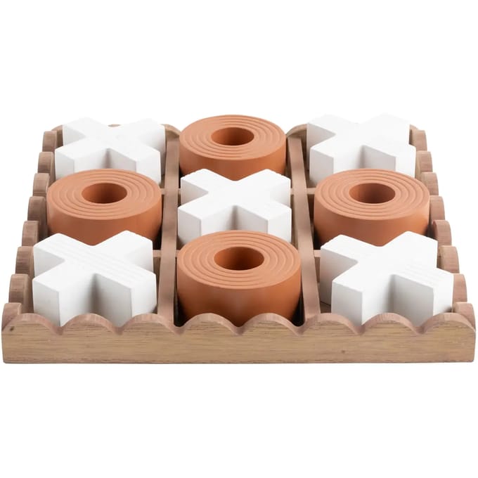 Present Time Ornament Tic Tac Toe - Oranje - 18.5x18.5x5cm - Modern - MDF