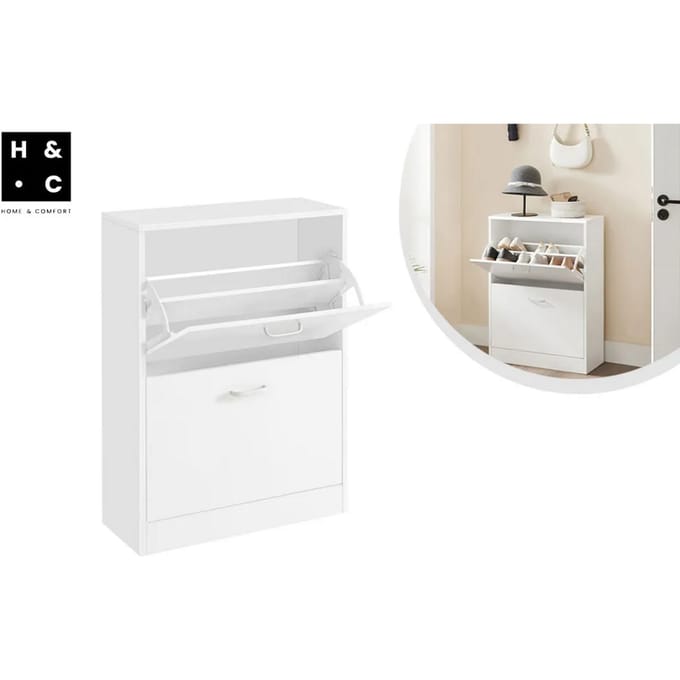 Home & Comfort Stijlvolle en compacte schoenenkast met 2 laden