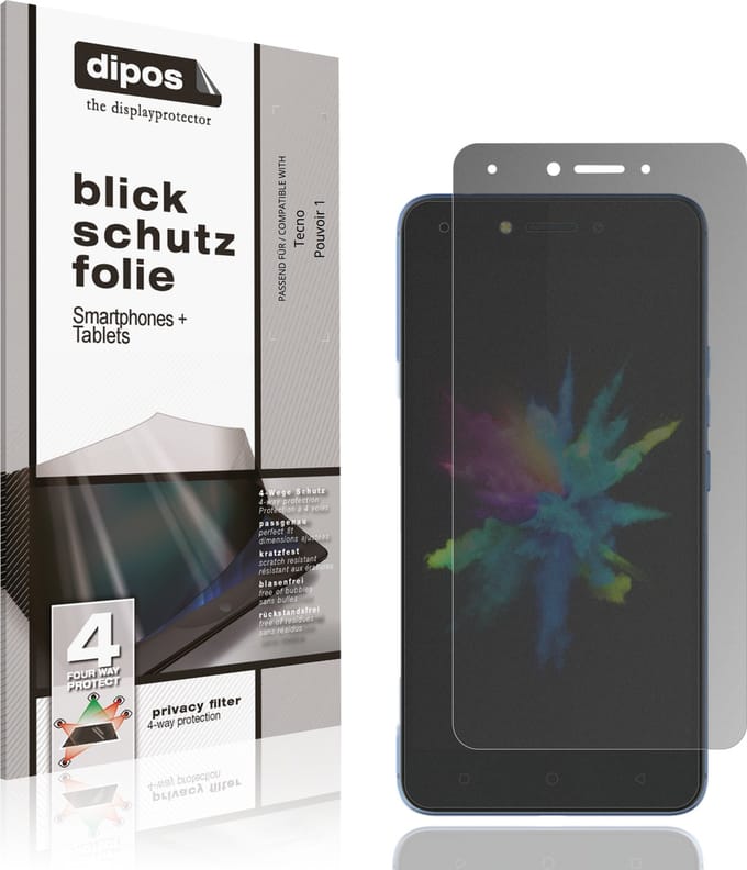 dipos – Matte Privacy Screenprotector geschikt voor Tecno Pouvoir 1 | Anti-Spy Beschermfolie