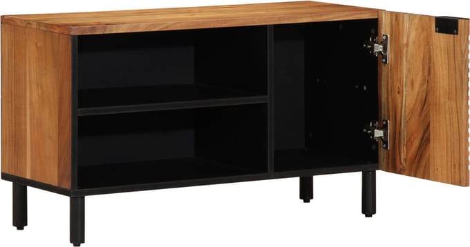 vidaXL - TV - Kast - met - plank - Bruin - 80 x 33 x 46 cm - Massief - Mango - Hout