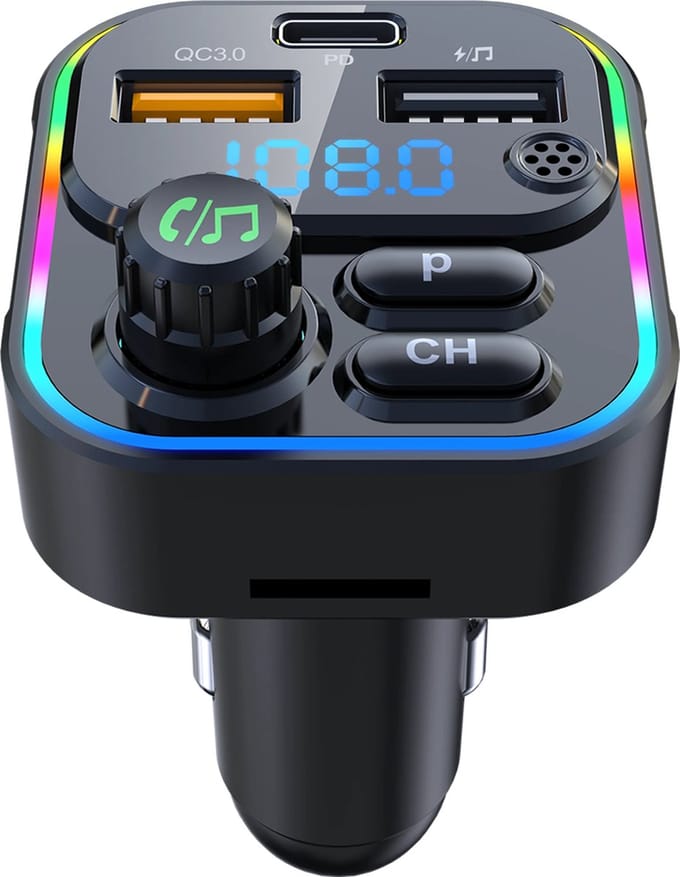 MiCarro - C17 FM Transmitter QC3.0+PD 20W - 2x USB - Autolader - CarKit - Autoradio - Bluetooth Transmitter