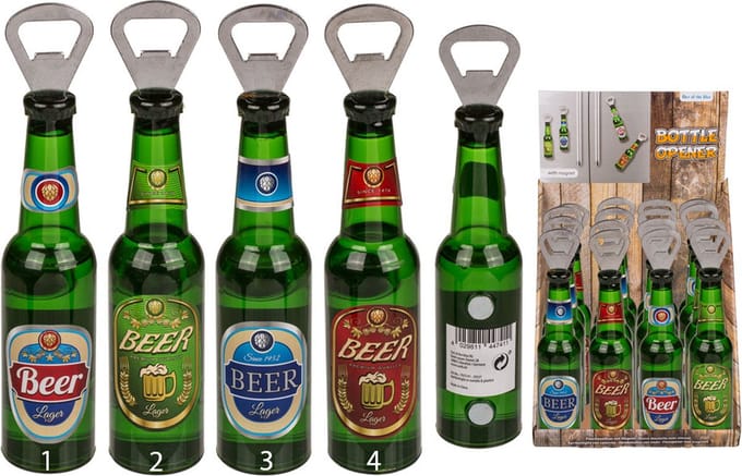 Flesopener bierfles met magneet ca. 21cm