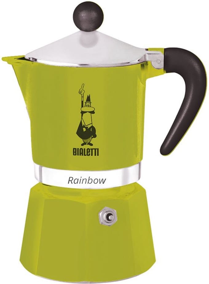 Bialetti Rainbow Percolator 1 Kops Groen – Espresso Maker – Aluminium – Italiaanse Koffiezetter – 60 ml