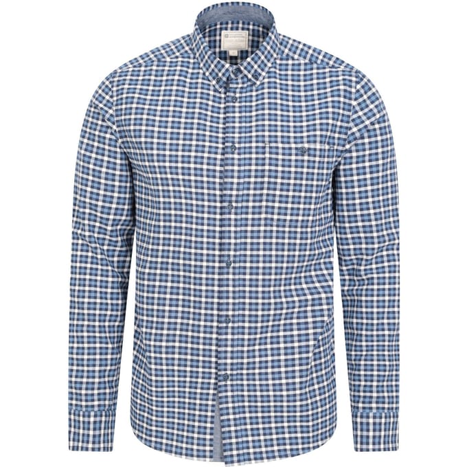 Mountain Warehouse Heren Geruit Biologisch Overhemd (Marine)