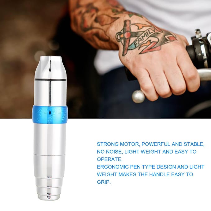 Professionele Sterke Motor Elektrische Tattoo Pen Machine Tattoo Artiesten Tool RCA Interface Zilver rood