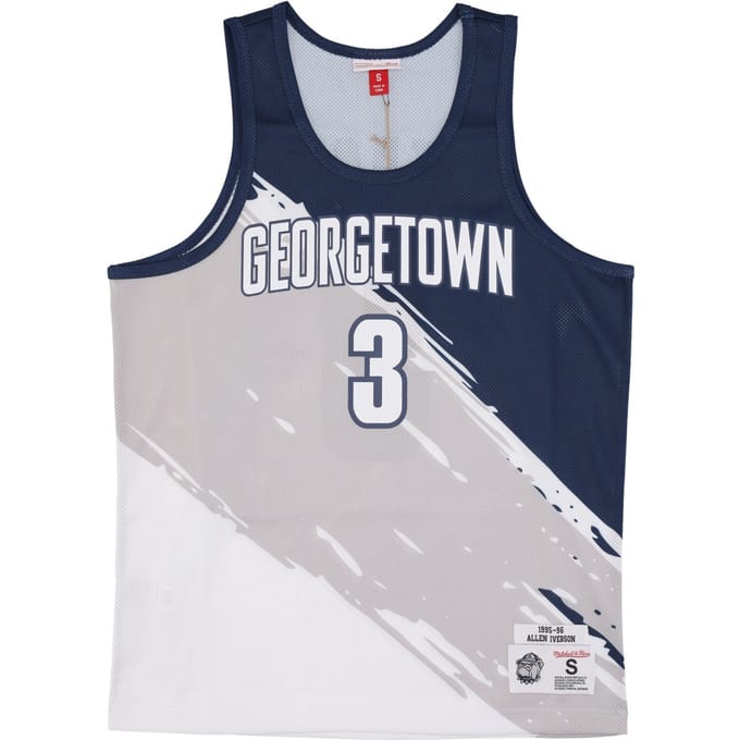 Basketbalshirt heren Ncaa Paint Brush Mesh tank nr. 3 Allen Iverson Geohoy Multi/wit