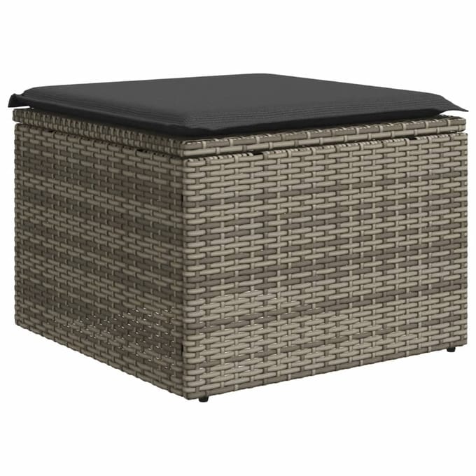 vidaXL - 6-delige - Loungeset - met - kussens - poly - rattan - grijs