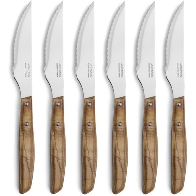 Couteaux à Steak - ARCOS - Forest - Set de 6 - Acier Inoxydable - Bois de Peuplier Compressé