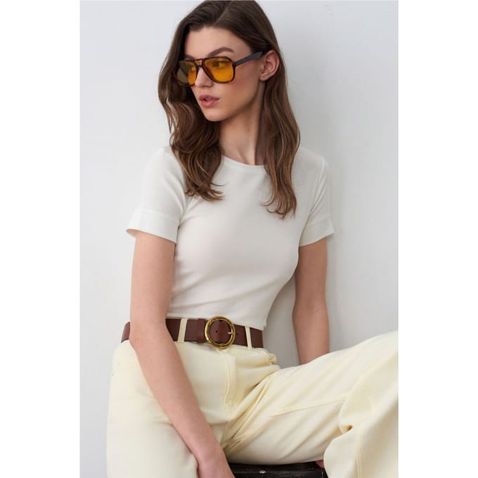 Dames Slim Fit Crew Neck T-Shirt