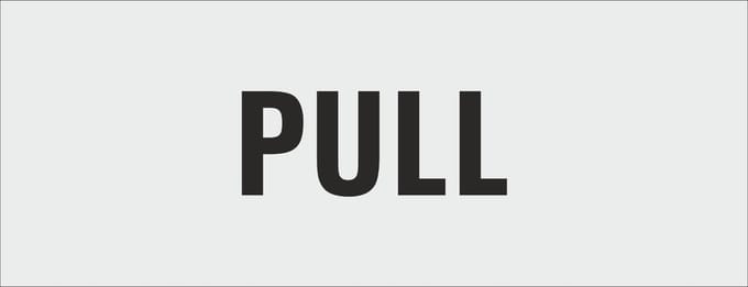 pull deurbordje- deur - tekstbordje - zelfklevend - geanodiseerd aluminium - 130 x 50 mm. - dikte 0,5 mm. - 5 jaar garantie!