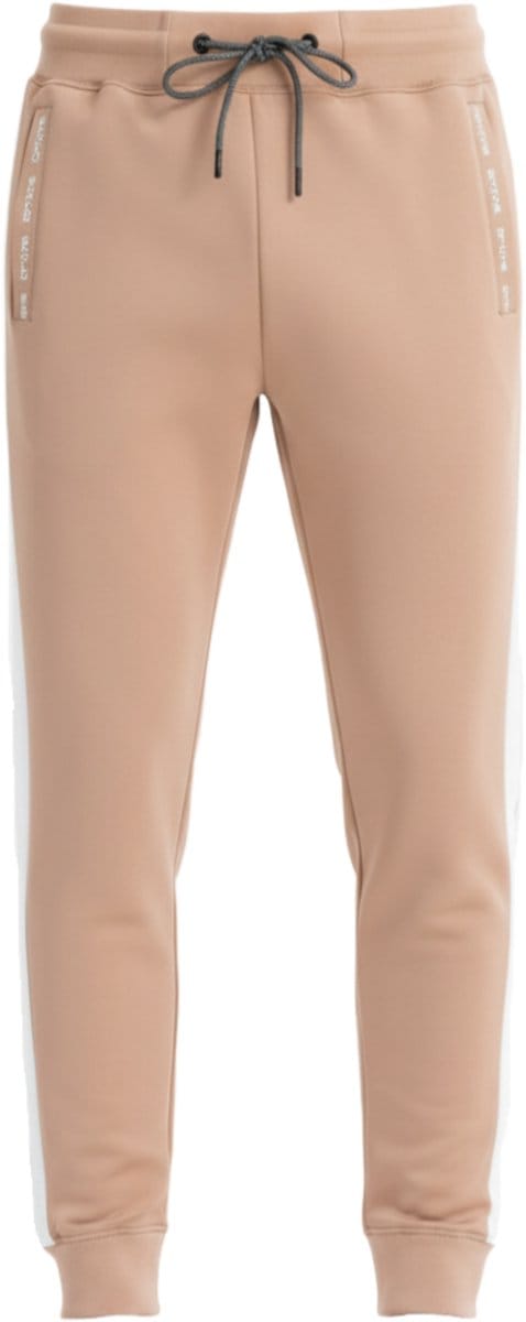 OMBRE Broek - Regular Fit - Gestreept - Joggingbroek Lichtbeige L