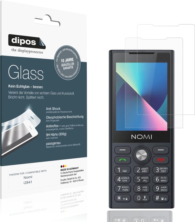 dipos – 2x Matte Pantserfolie geschikt voor Nomi i2841 | 9H Screenprotector
