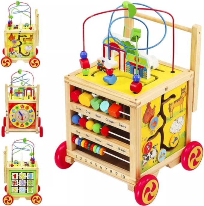 Kruzzel Houten Loopwagen: Perfecte Start voor de Eerste Stapjes