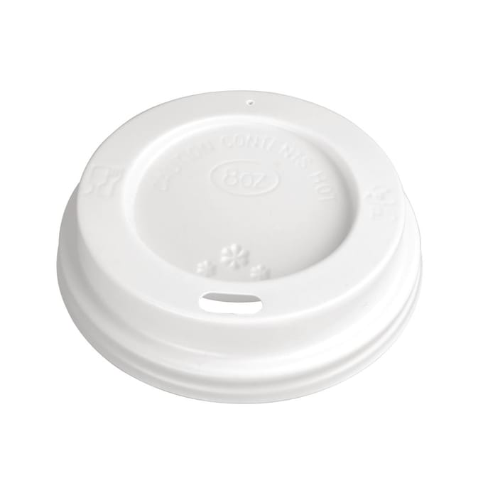 Fiesta recyclebare koffiebekerdeksels wit 225ml / 8oz (1000 stuks)