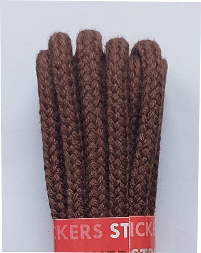 Strickers Veter - Middel Bruin - Dik Rond - Lengte 120 cm - Dikte 4 mm - Schoenveter