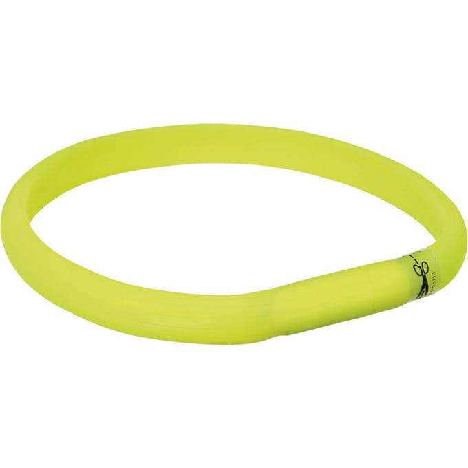Trixie Flash Light Band USB Adjustable LED Safety Collar Green Size: M-L 50cm/18mm