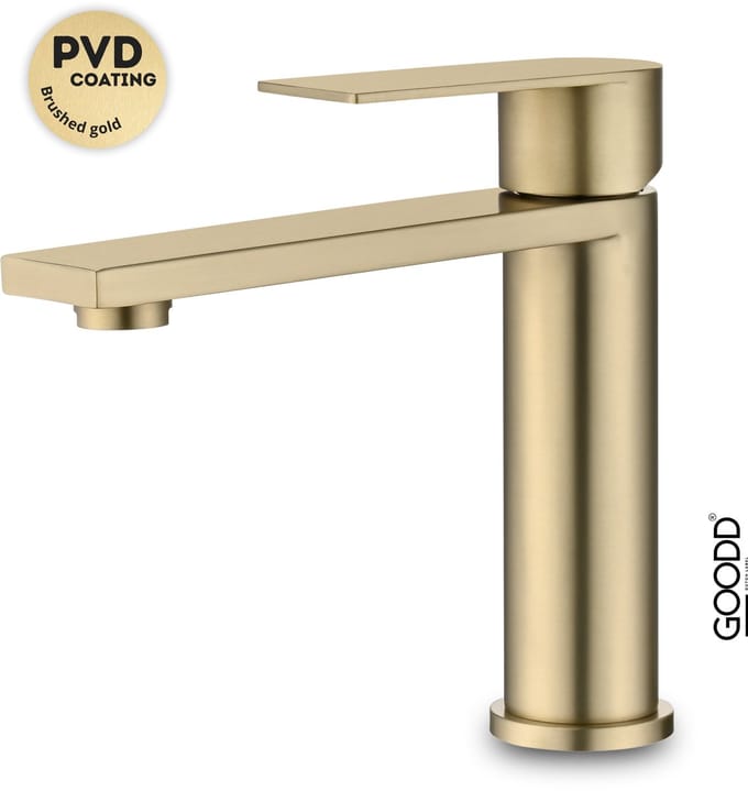 GOODD® Bourg - Wastafelkraan - Kraan - Mengkraan - Goud - Rvs