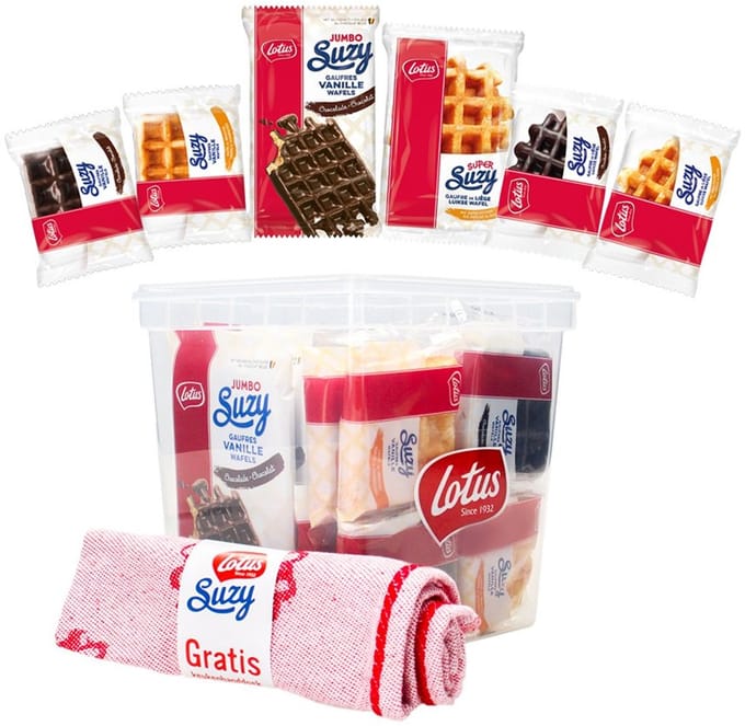 Lotus wafel assortiment met gratis keukenhanddoek - 20 stuks - 921g