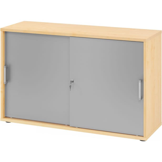 BETA 1752S | Schuifdeurkast | 2 OH - Esdoorn/Zilver Chrome metaal handgreep