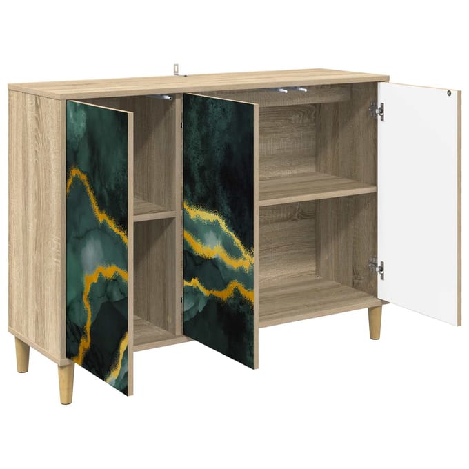 vidaXL - Dressoir - WIJHE - Sonoma - 102 - x - 33 - x - 75 - cm - Bewerkt - hout