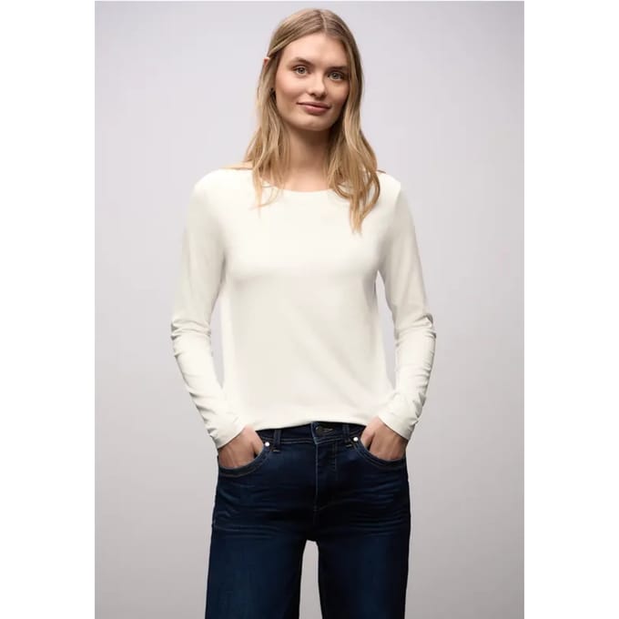 Basic shirt met ronde hals
