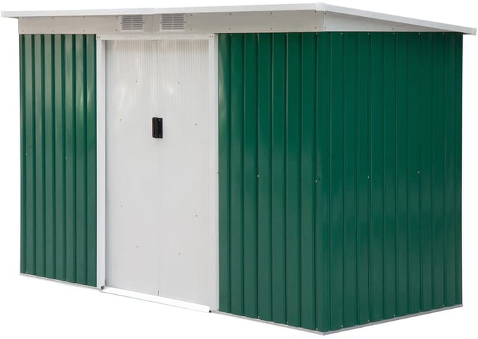 Fietsberging - Fietsenhok - Stalling - Tuinschuur - Huis - Overdekt - Donkergroen - Scooter - Fiets