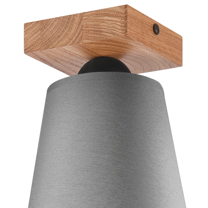 Envostar Risco plafondlamp 1-lamp stoffen kap grijs