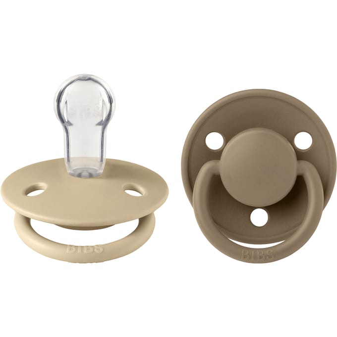 BIBS De Lux 2 Pack Siliconen Vanille/Donkere Eik 2 st