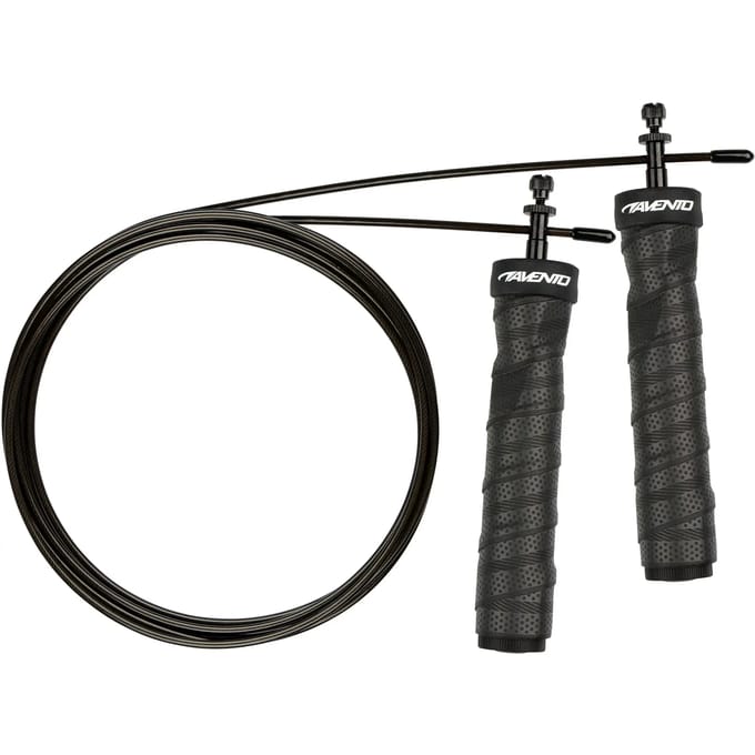 Avento Springtouwset - Heavy Duty - Verzwaard & Verstelbaar in gewicht - Zwart