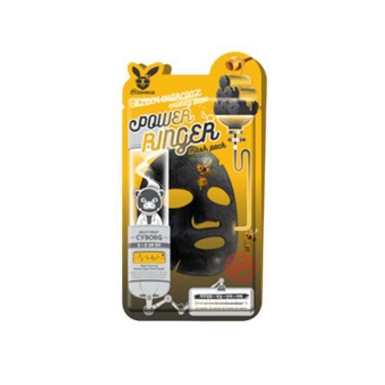 Elizavecca Deep Power Ringer Masker Pak (10 Vellen / 1 Doos) BLACK CHARCOAL DEEP yellow