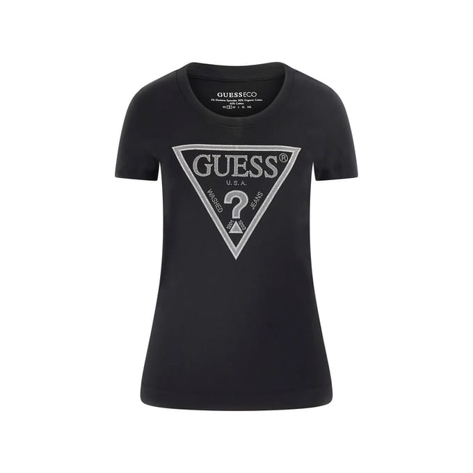 Dames-T-shirt Guess CN Shiny Triangle
