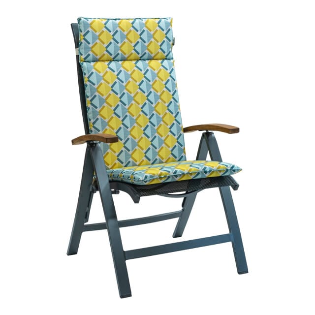 Madison - Tuinstoelkussen Hoge Rug Siem yellow - Ca. 120x50 cm - Set van 4