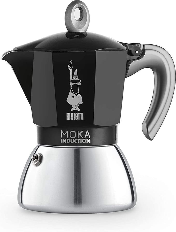 Cafetiere italienne - BIALETTI - NEW MOKA INDUCTION - 6 tasses - 0,28 L - Noir / Argent