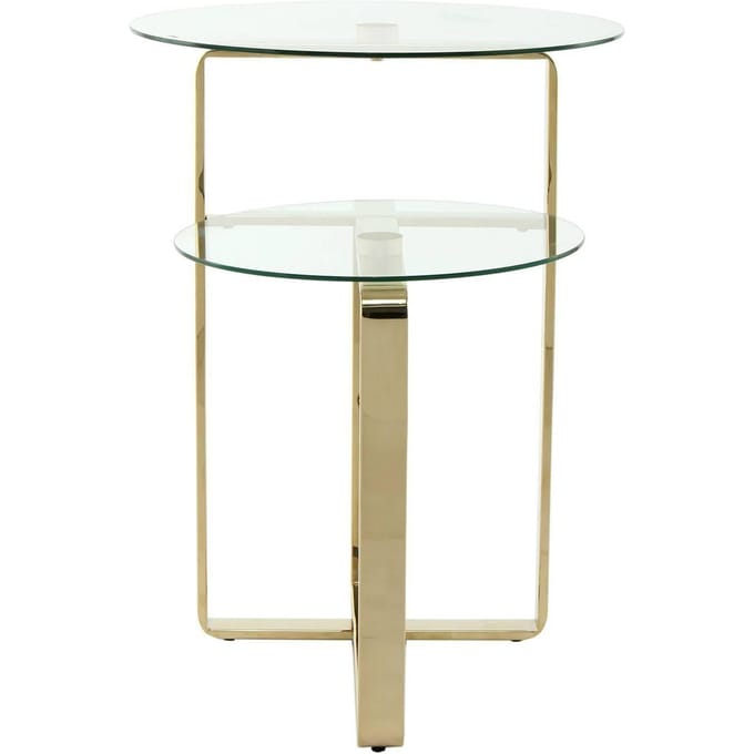 Underbar - Bijzettafel Catrice - Goud/Glas - 59x59x60 (LxBxH)