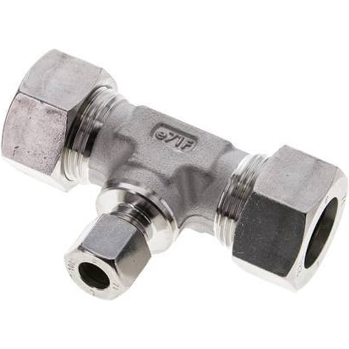 10L & 22L RVS T-stuk Snijringkoppeling 160bar ISO 8434-1