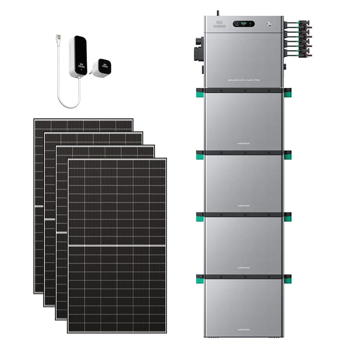 Zendure SolarFlow 2400 Pro - SolarFlow 2400 Pro & Slimme Meter P1 / 4*AB3000L (11.52 kWh) / 4*515W Bifacial Panel  (2600Wp Max)