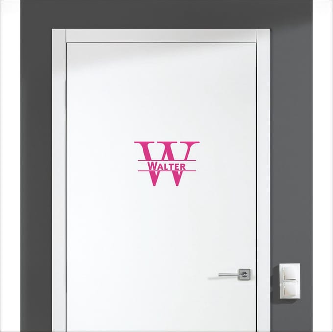 Deursticker Met Naam -  Walter - Roze