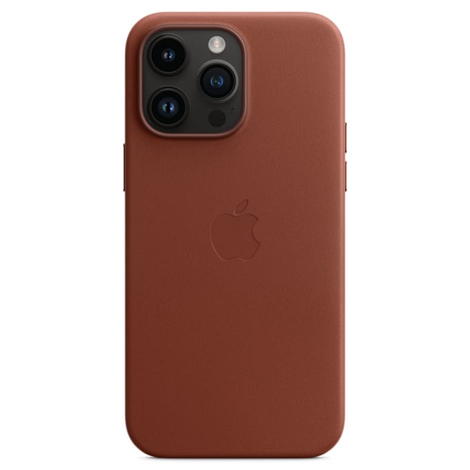 Leather Backcover MagSafe voor de Apple iPhone 14 Pro Max - Umber