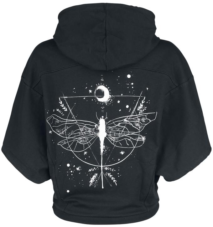 Outer Vision Trui met capuchon - Dragonfly - S tot 4XL - voor Vrouwen - zwart