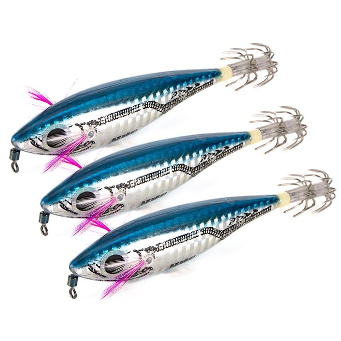Leurres de pêche durs artificiels Squid Jig, 3 pièces 3 pcs blue